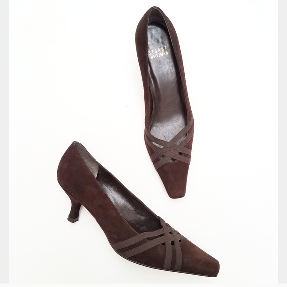 Stuart Weitzman Shoes - Stuart Weitzman Brown Pointed-toe Kitten Heel
